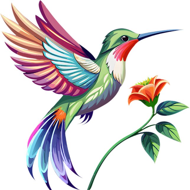 Almohada Decorativa de Colibrí y Flor Colorida (“Bring nature’s beauty indoors with this vivid hummingbird pillow.”)