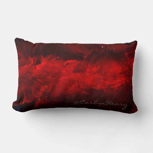 Almohada decorativa de color rojo oscuro (Anverso)