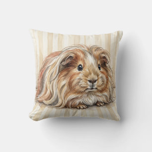 Almohada decorativa de Conejillo de Indias acuarel