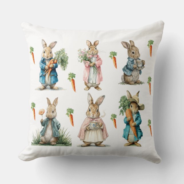 Almohada Decorativa de Conejo de Flores de Primave (Anverso)