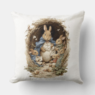 Almohada Decorativa de Conejo de Flores de Primave