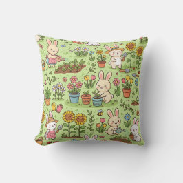 Almohada decorativa de conejo jardinero