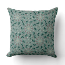 Almohada decorativa de copo de nieve botánico de i