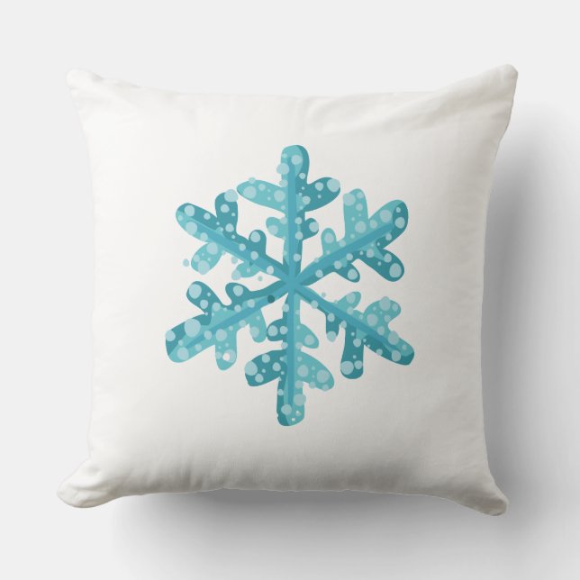 Almohada decorativa de copo de nieve navideño (Anverso)