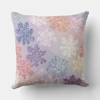 Almohada decorativa de copo de nieve pastel al acu