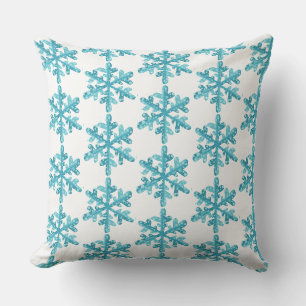 Almohada decorativa de copos de nieve festivos