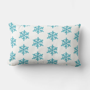 Almohada decorativa de copos de nieve navideños
