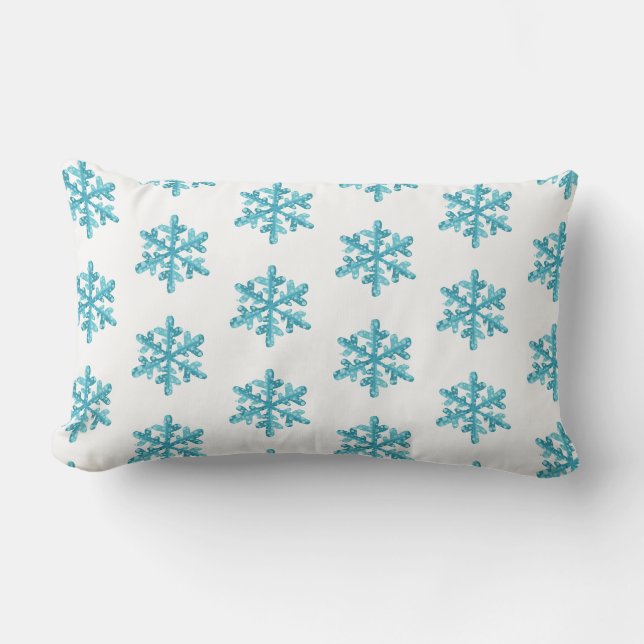 Almohada decorativa de copos de nieve navideños (Anverso)