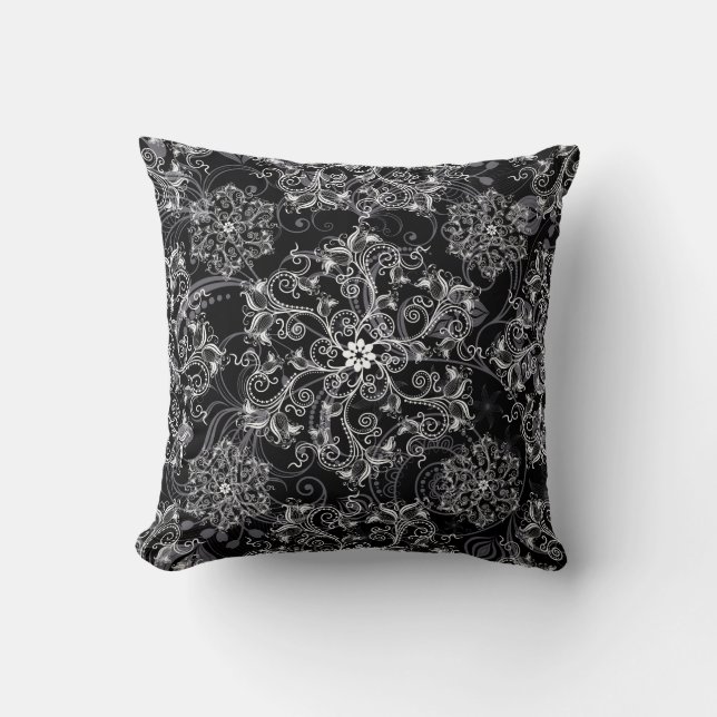 Almohada Decorativa de Copos de Nieve Navideños (Anverso)