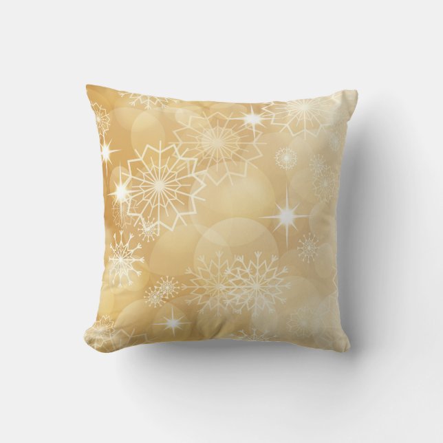 Almohada Decorativa de Copos de Nieve Navideños (Anverso)