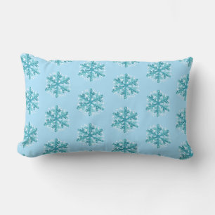 Almohada decorativa de copos de nieve navideños