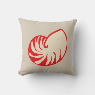 Almohada decorativa de coral náutico de playa roja