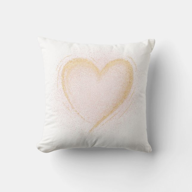 Almohada decorativa de corazón brillante (Anverso)