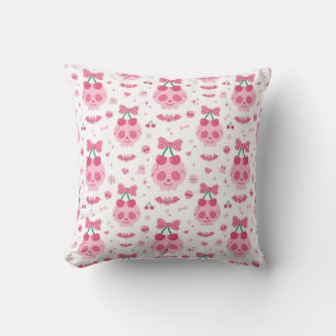 Almohada decorativa de cráneo de Halloween rosa li