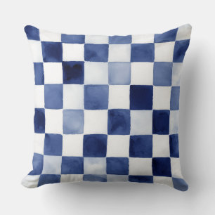 Almohada Decorativa de Cuadro Acuarela Azul
