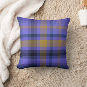 Almohada decorativa de cuadros azul gris clásico a