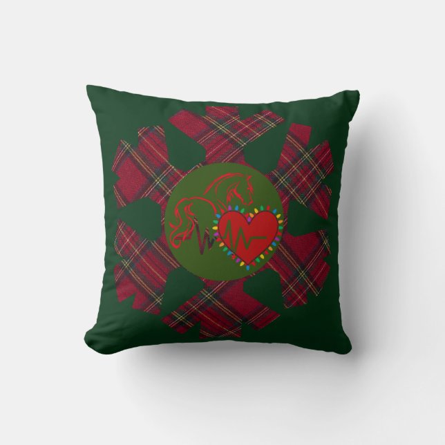 Almohada decorativa de cuadros copo de nieve (Anverso)