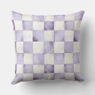 Almohada decorativa de cuadros morados