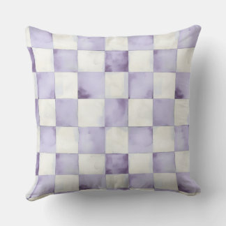 Almohada decorativa de cuadros morados
