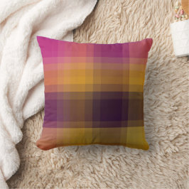 Almohada decorativa de cuadros rosa amarillo púrpu