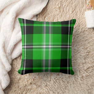Almohada decorativa de cuadros verde bosque clásic