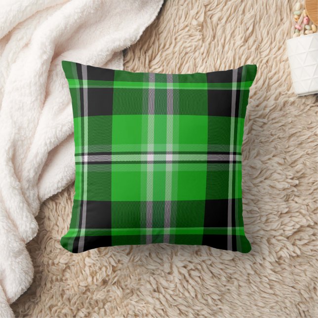 Almohada decorativa de cuadros verde bosque clásic (Manta)