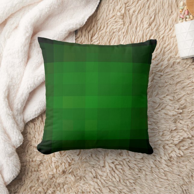 Almohada decorativa de cuadros verdes (Manta)