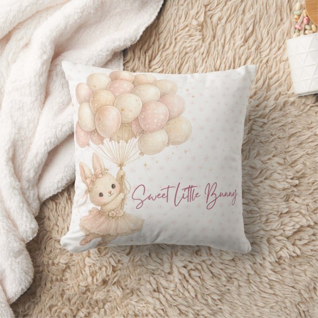Almohada decorativa de cumpleaños de conejito (Manta)