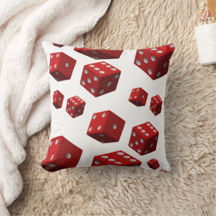 Almohada decorativa de dados rojos lindos
