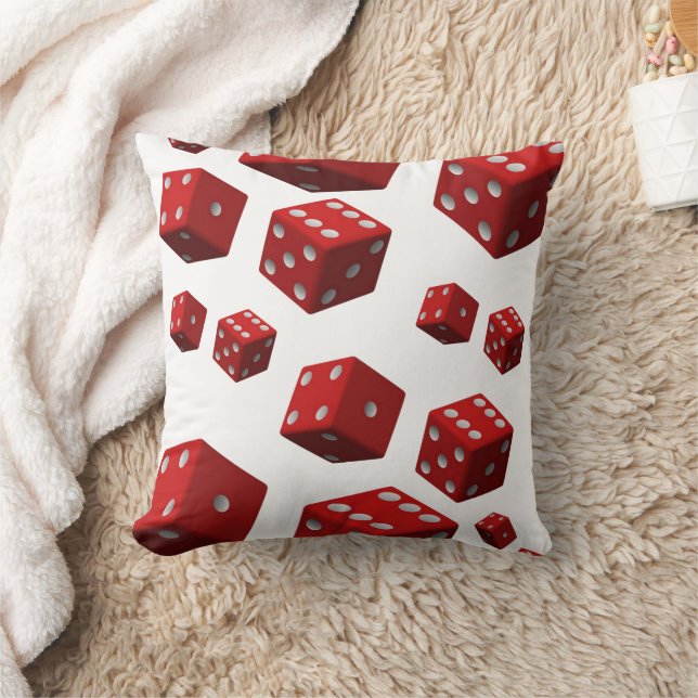 Almohada decorativa de dados rojos lindos (Manta)