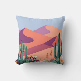 Almohada decorativa de desierto melocotón y violet
