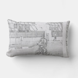 Almohada decorativa de dibujo urbano de señora cic