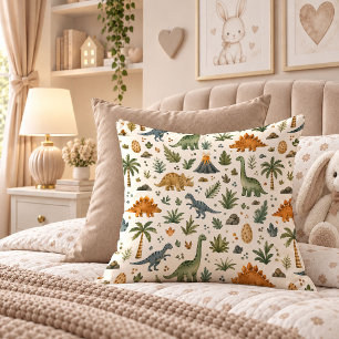 Almohada decorativa de dinosaurios adorables para