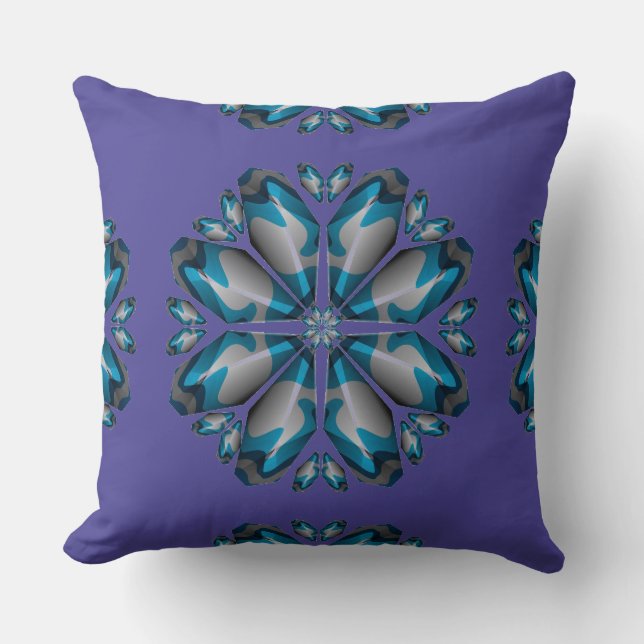 Almohada decorativa de diseño azul (Anverso)