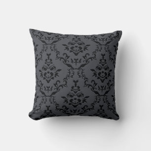 Almohada decorativa de diseño Baroq gris/negro