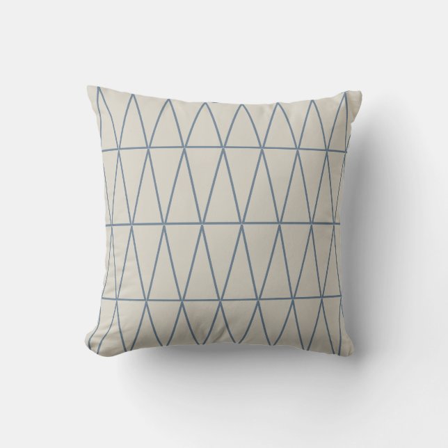 Almohada decorativa de diseño de triángulo gris y  (Anverso)