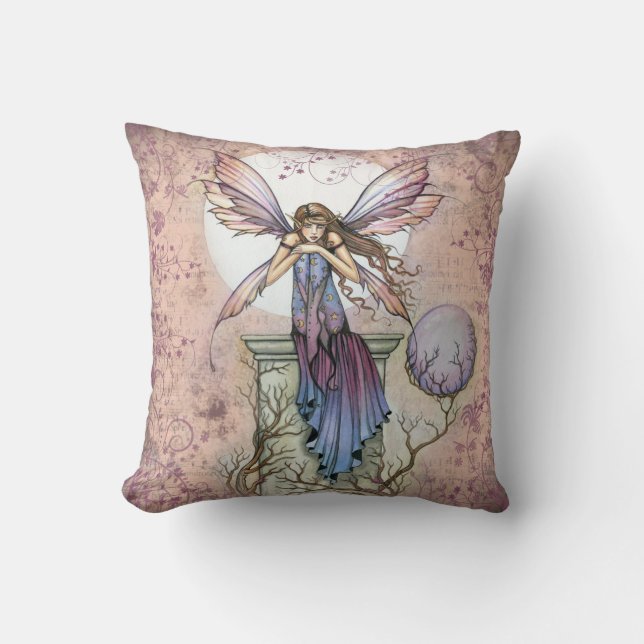 Almohada decorativa de diseño floral de hada de fa (Anverso)