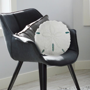 Almohada decorativa de dólar de arena blanco redon