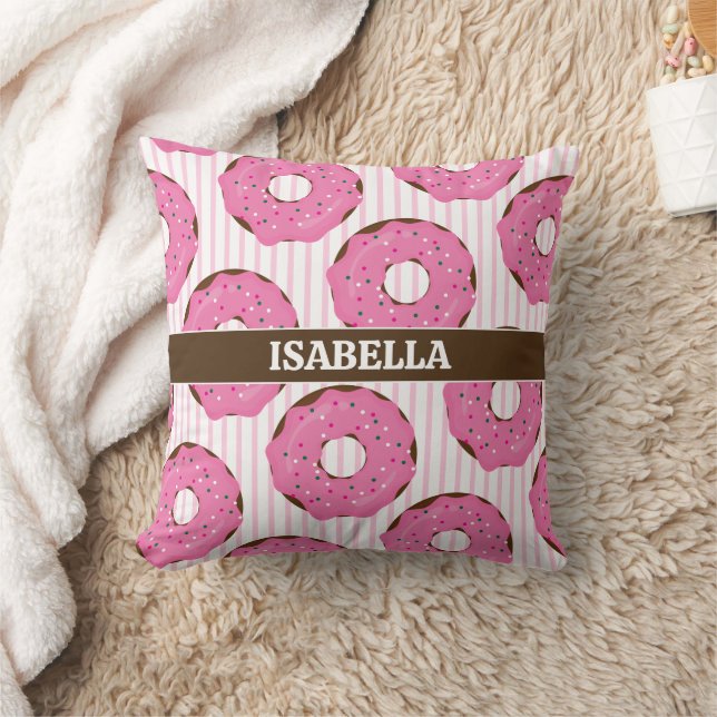 Almohada Decorativa de Donut Rosa Dulce (Manta)