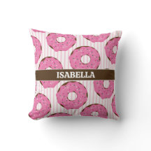 Almohada Decorativa de Donut Rosa Dulce