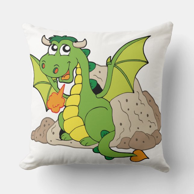Almohada decorativa de Dragón Verde (Anverso)