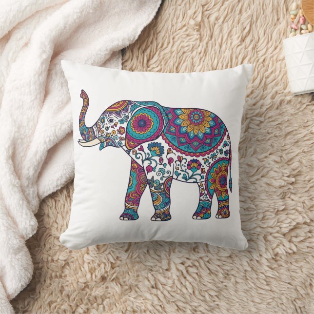 Almohada decorativa de elefante abstracto – Modern (Manta)