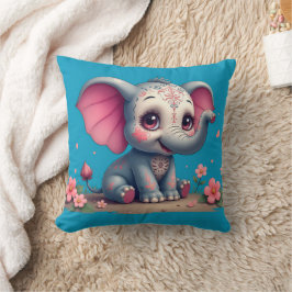Almohada decorativa de elefante azul