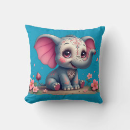 Almohada decorativa de elefante azul