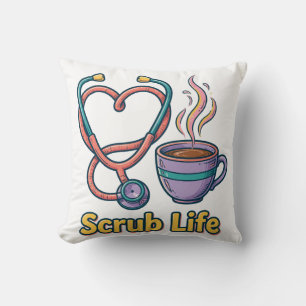 Almohada decorativa de enfermera Scrub Life