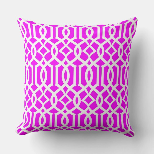 Almohada decorativa de enrejado marroquí magenta b (Anverso)