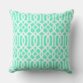 Almohada decorativa de enrejado marroquí verde pál