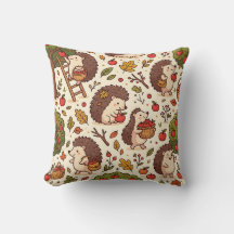 Almohada decorativa de erizo y manzano
