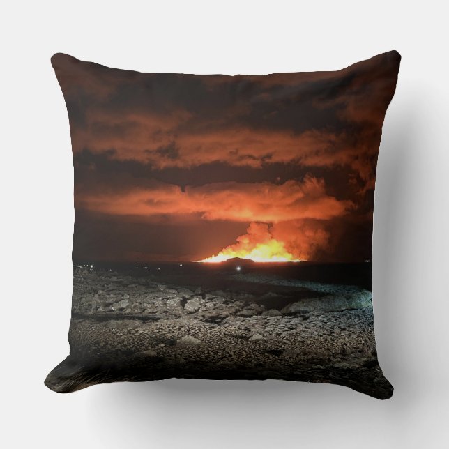 Almohada Decorativa de Erupción Dramática del Volc (Anverso)