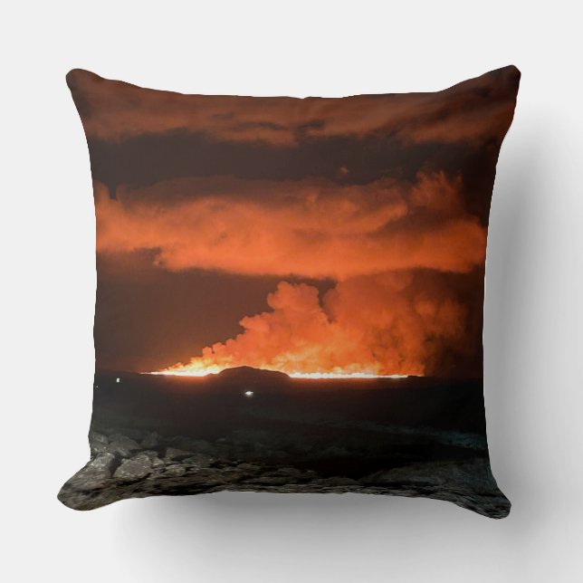 Almohada Decorativa de Erupción Dramática del Volc (Anverso)